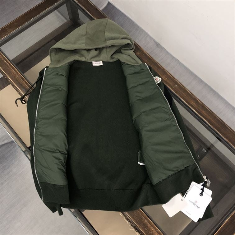 MONCLER DOWN FRONT FULL ZIP CARDIGAN GREEN – MC097