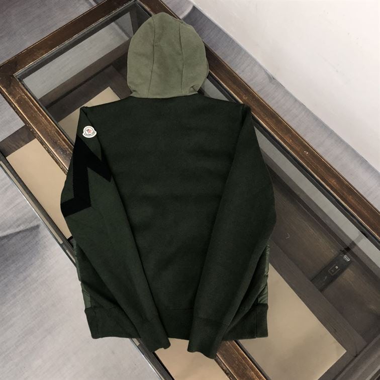 MONCLER DOWN FRONT FULL ZIP CARDIGAN GREEN – MC097
