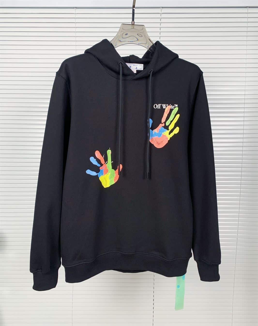 OFF-WHITE BLACK PRINTED HOODIE – OS015