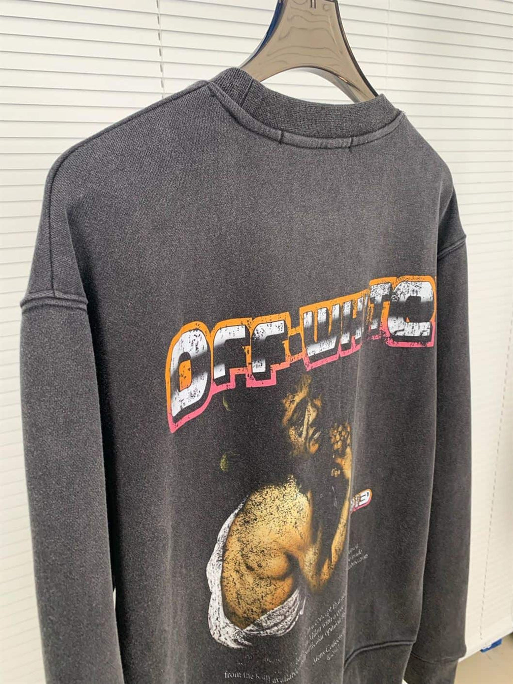 OFF-WHITE DIGIT BACCHUS COTTON SWEATSHIRT CHARCOAL GREY – OS018