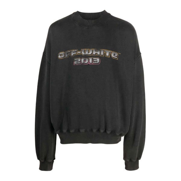 OFF-WHITE DIGIT BACCHUS COTTON SWEATSHIRT CHARCOAL GREY – OS018