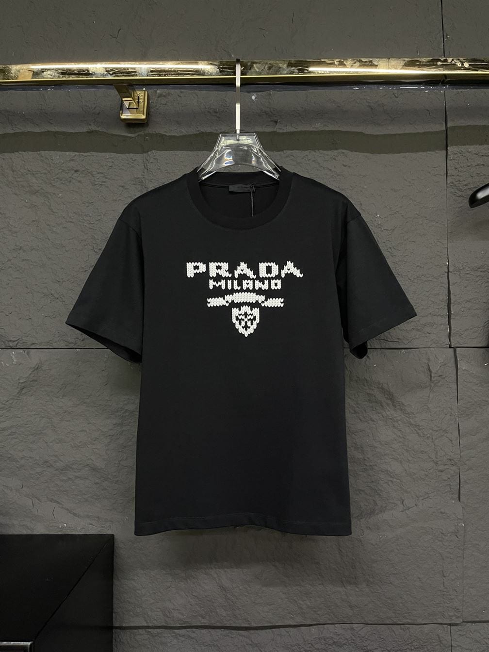 PRADA COTTON T-SHIRT BLACK – PT006